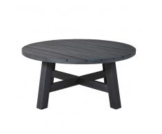 Tavolino da giardino rotondo in legno massello di acacia nero Perissa