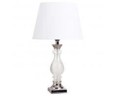 Lampada in vetro e abat-jour bianco