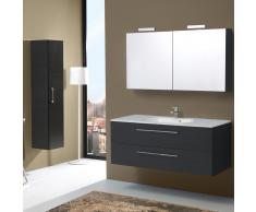 Mobile Sospeso Boston Con Cassetti Da 120 Cm E Specchio Contenitore In Rovere Scuro