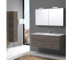 Mobile Bagno 120 Cm Con Specchio Contenitore E Lampada Boston