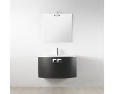 Mobile Bagno Sospeso Tondo Rita Da 90 Cm In Rovere Moro Con Ante