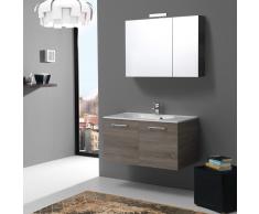 Mobile Bagno Moderno 90 Cm Boston In Legno Scuro