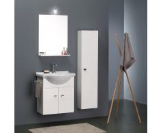 Mobile Sospeso Da Bagno 58 Cm Con Colonna Bianca Simply