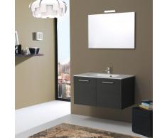 Mobile Bagno Boston 90 Cm In Rovere Scuro Con Ante