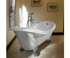 Vasca Stile Classico Freestanding Con Piedini Argento Romantica