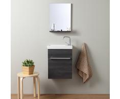 Mobiletto Bagno Profondità Ridotta In Rovere Scuro 42x106,50 Cm