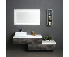 Mobile Componibile Sospeso Con Lavabo D'arredo Bagno 180 Cm