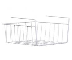 Premier Housewares 0509719, Cestino di Stoccaggio, Sotto Mensola, 26 x 30 x 15 cm, Bianco