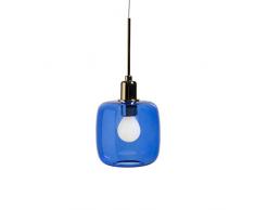 SP Light and Design Diva sospesione Singola, Struttura Oro, Vetro Blu Lampada a Sospensione 4 W