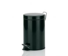 kela 21768 - Pattumiera da bagno Kali, 3 l, chiusura silenziosa, colore: Nero