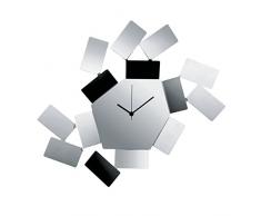 Alessi MT19 DC03/38 RE Tonale Insalatiera, Ceramica, Rosso, Acciaio Inossidabile 18/10, Argento, 46x33.5x4 cm