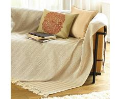 200 x 150 cm copridivano Finta Pelliccia Beige Linder 5011//28//841//150 Grizzly copriletto in Cotone