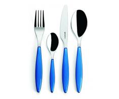 Guzzini Set 24 Posate Feeling, Blu Mediterraneo, 15.8 x 7.5 x h25.5 cm