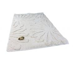 GÃ¶zze, Tappetino da Bagno, Design Floreale, Bianco (Natur), 50 x 70 cm