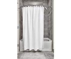 iDesign Tende per Doccia Design a Nido dApe, Tenda per Vasca da Bagno x 183,0 cm in Poliestere, Bianco