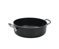 Pentole Agnelli ALSA106SS32 Casseruola Bassa Antiaderente Spessore 3 Millimetri con Due Maniglie Inox, Diametro 32 cm