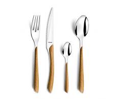 Amefa ECLAT Nature-Servizio di Posate da 24 Pezzi Marrone, Acciaio Inossidabile