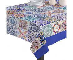 LEOTEC Martina Home Mosaico Tovaglia, Tessuto, Multicolore 140 x 240 cm Multicolore