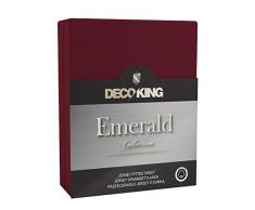 DecoKing 18231 Spannbettlaken Wasserbett 100% Baumwolle Jersey Spannbetttuch Bettlaken Betttuch Emerald Collection Lenzuola ad Angoli Elastici, Cotone, Bordeaux, 100x200-120x200 + 40 cm