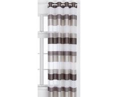 Homemaison Home Maison HM6941398 Tenda Fantasia a Righe Orizzontali, in Tessuto di Poliestere, 140 x 240 cm Tortora