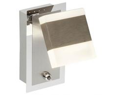 Brilliant g18810/77Â a +, Faretto da parete, metallo, 5Â W, nickel/cromato, 11.5Â x 9.5Â x 13Â cm