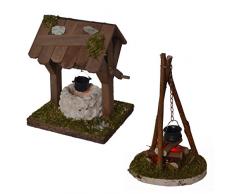 Alfred Kolbe Krippen AM 21, Fuoco di bivacco illuminato con lampadina blu e completo di fontana, accessorio per presepe natalizio, trasformatore da 4,5 V, per statuette da 12 cm, (Mehrfarbig)