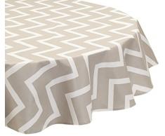 Fiore di sole n200oveasb Tovaglia ovale cotone patinata 160 x 200 cm, Tessuto, beige/bianco, 200x160x0.2 cm