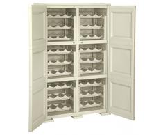 Tontarelli Omnimodus Armadio Porta Bottiglie 72 Ante Lisce, Plastica, Angora, 79x47x125 cm