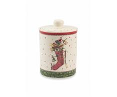 Villa dEste Home Tivoli Snow Barattolo, Bone China, Multicoloree, 10.7 cm