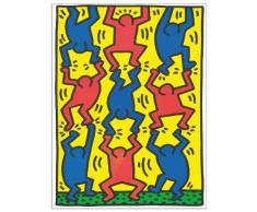 Artopweb Pannelli Decorativi Haring Untitled Aids Update Quadro, Legno, Multicolore, 18x1.8x25 cm