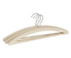 Wenko 64026100 , Appendiabiti in legno di faggio, set da 3 pezzi, Marrone, 0.8Â x 42Â x 15.5Â cm