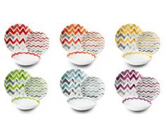Excelsa Zig Zag Servizio di Piatti, Multicolore