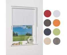 K-home 541842-7Â - Mini Tenda avvolgibile Oscurante con Fissaggio a Clip, in Tessuto di Poliestere, Tessuto, Bianco, 60 x 150 cm