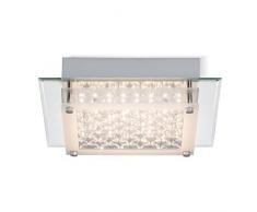 Brilliant Larina G94280/15 - Lampada da parete o soffitto con LED integrato, 1x 12 W, 1200lm, 3000K, in metallo cromato e vetro trasparente
