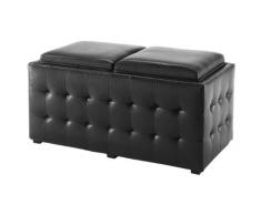 Wink design, Doppio Pouf contenitore FONTANA, Legno, Nero