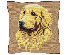 Brigantia Needlework - Kit per parte anteriore del cuscino arazzo del lavoro di cucito a punto croce - C1832 Cane da Riporto dOro