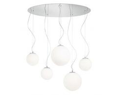 Ideal Lux Lampada a Sospensione E27, Bianco, 105 x 110 cm