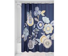 InterDesign 63020EU Garden Floral Tenda Doccia, Tessuto, Blu, 100x183x180 cm