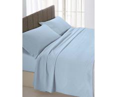 Max Color Lenzuolo sotto con Angoli, 100% Cotone, Azzurro, Matrimoniale