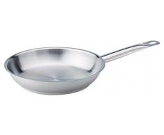 Pentole Agnelli Linea Acciaio Padella con Manico, Argento, 24 cm