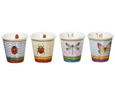 R2S 1016Â gafr Garden & Tropicale Friends Set 4Â Tazze Espresso 10Â cl Porcellana 8.5Â x 8.5Â x 5Â cm 4Â unitÃ (S)