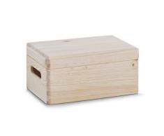 Zeller 13516, Contenitore portaoggetti con coperchio, in legno di conifera, 30 x 20 x 14 cm