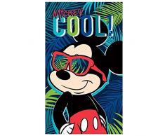 Disney Mickey Cool Asciugamano da Bagno, Cotone, Multicolore, 70 x 120 cm