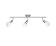 Brilliant 55316/77 - Tubo Sofia con 3 faretti, 3x E14 max 40 W, in metallo e vetro, colore: Ferro/cromato