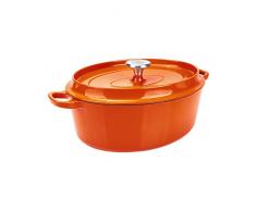 Berndes Casseruola Ovale con Coperchio in Ghisa Arancione, 29 cm, Cast Iron