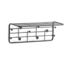 Zeller Appendiabiti da Parete, in Metallo, Colore: Nero