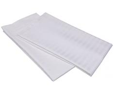 Comptoir du linge federe di Cuscini in Raso Poliestere Cotone Bianco 75Â x 50Â cm