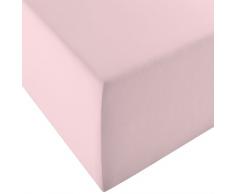 fleuresse Lenzuolo Comfort XL-in jersey,per materassi standard e ad acqua, Jersey, rosa, 100 cm x 200 cm