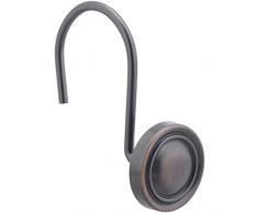 AmazonBasics - Ganci per tenda da doccia, a forma di bottone classico, in bronzo lucidato ad olio, 9 UnitÃ 