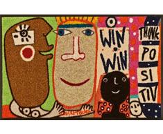 Wash+Dry - Tappeto Think Positiv 50x75, Colorato